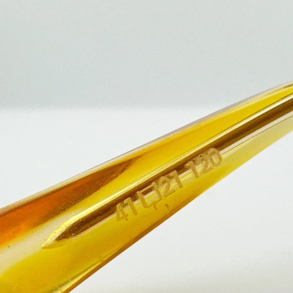 NEW Alain Mikli Titane Oval Eyeglasses Women Amber Brown 41mm France‎